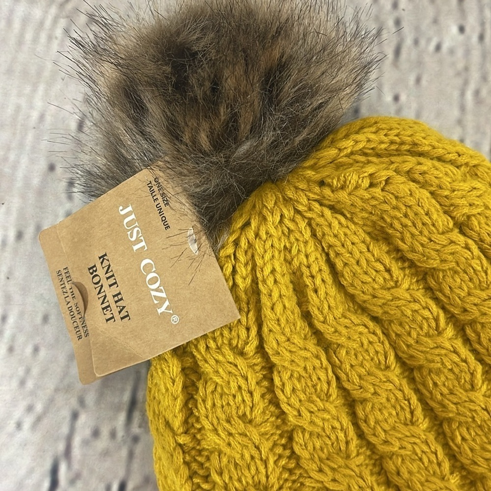 Just cozy knit hat bonnet - Picture 2 of 5